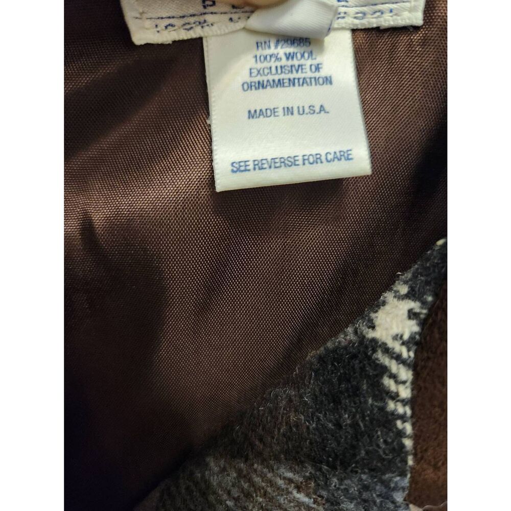 Pendelton Womens size 6 Jacket 100% Wool Plaid brown red button up pockets - Picture 5 of 7